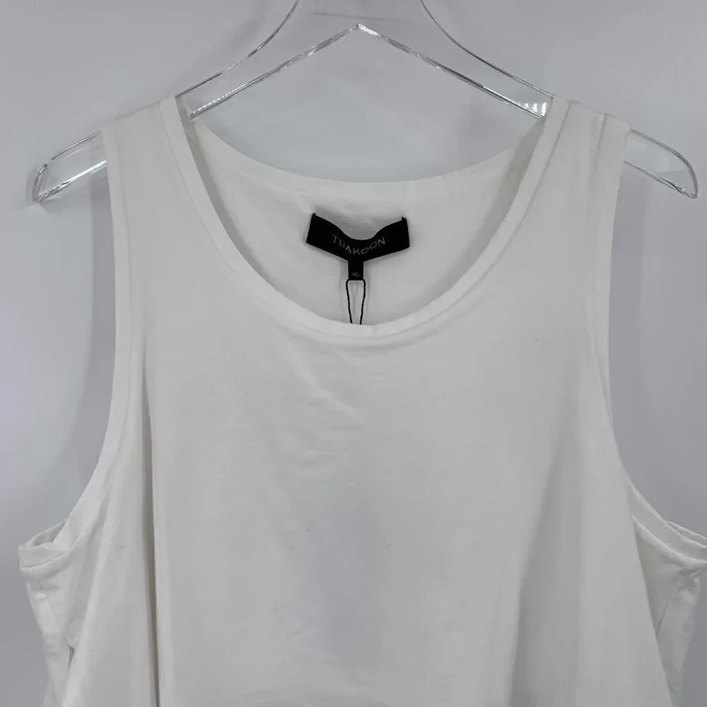 Thakoon Lace embroidered tank dress white knit mesh a-line skirt new X-Large XL - Picture 2 of 6